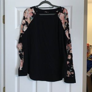 Shein Size 1XL Long Sleeved Shirt. Floral Arms.